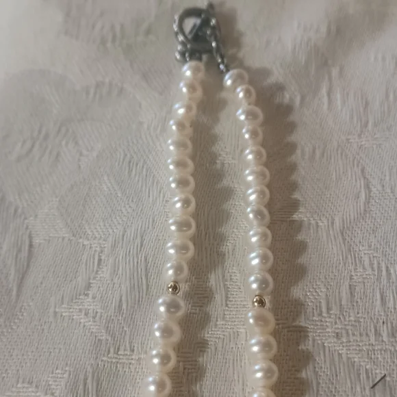 LAGOS Caviar Pearl Necklace with Fluted Heart, SS & 18k, 16" - Picture 8 of 13